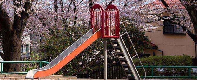 lonely slide on playground shut down due to covid