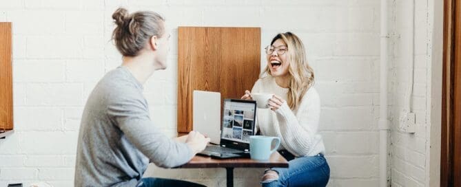 employees drinking coffee