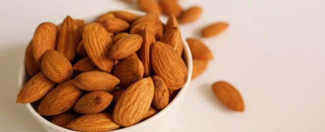 bowl of salty almonds