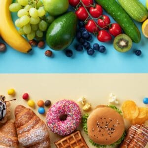 Healthy vs unhealthy junk food