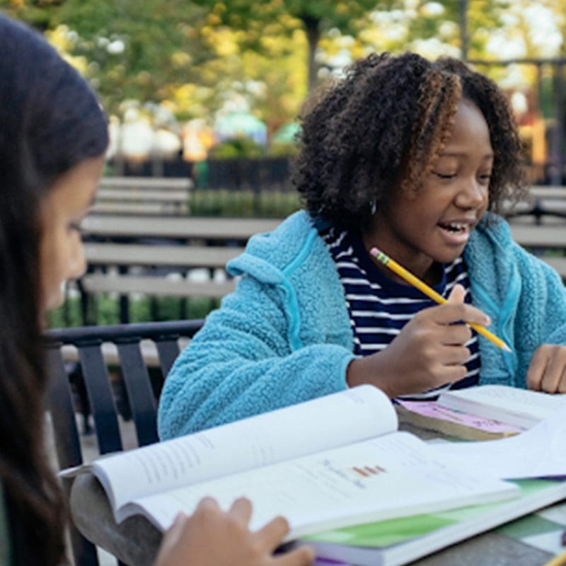 children studying for school