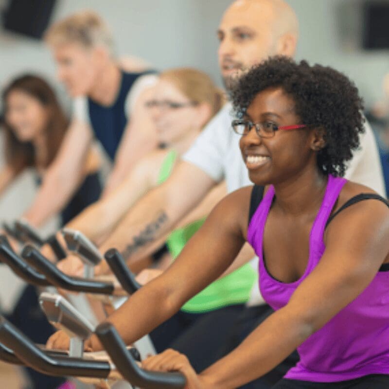 girl doing cardio in gym