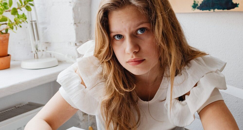 teenager looking at the camera