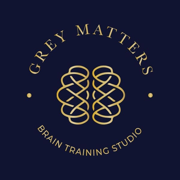 Grey Matters Logo on blue background