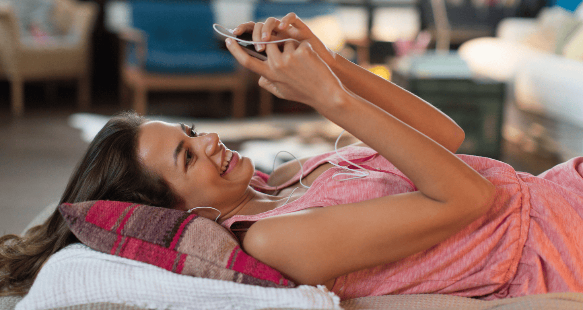 woman listening to music