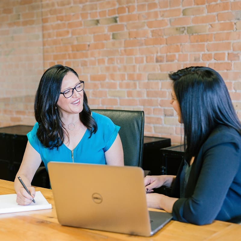 two women working