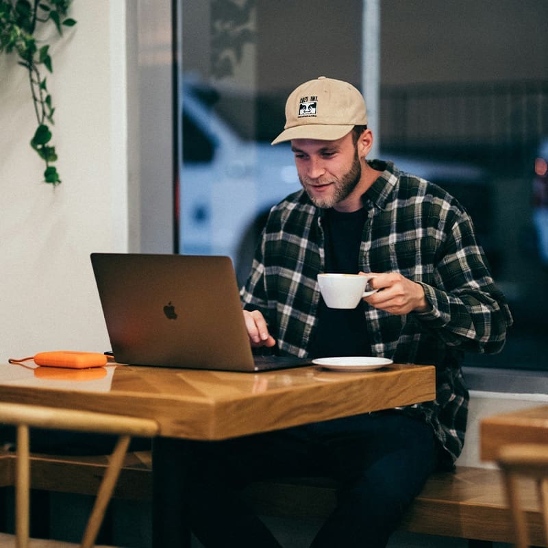 man at coffee shop