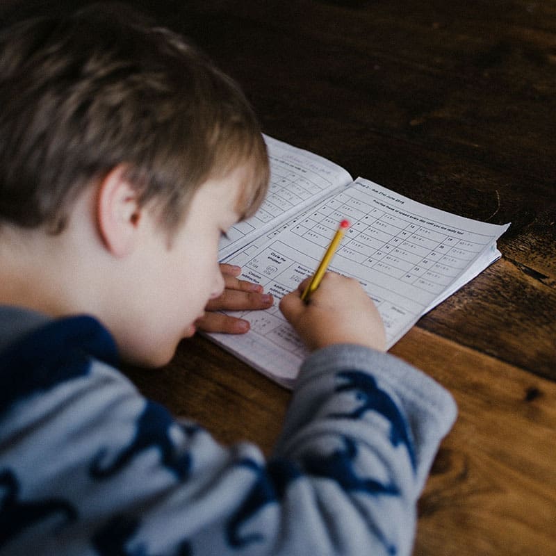 child doing homework