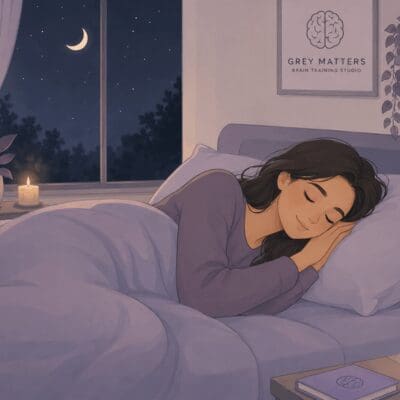 girl sleeps calmly in bed at night