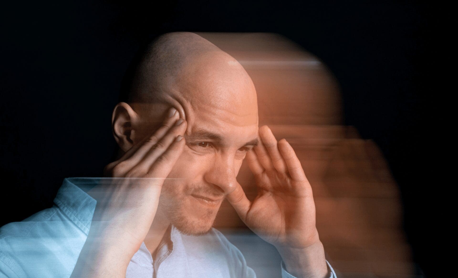 man suffering from brain fog