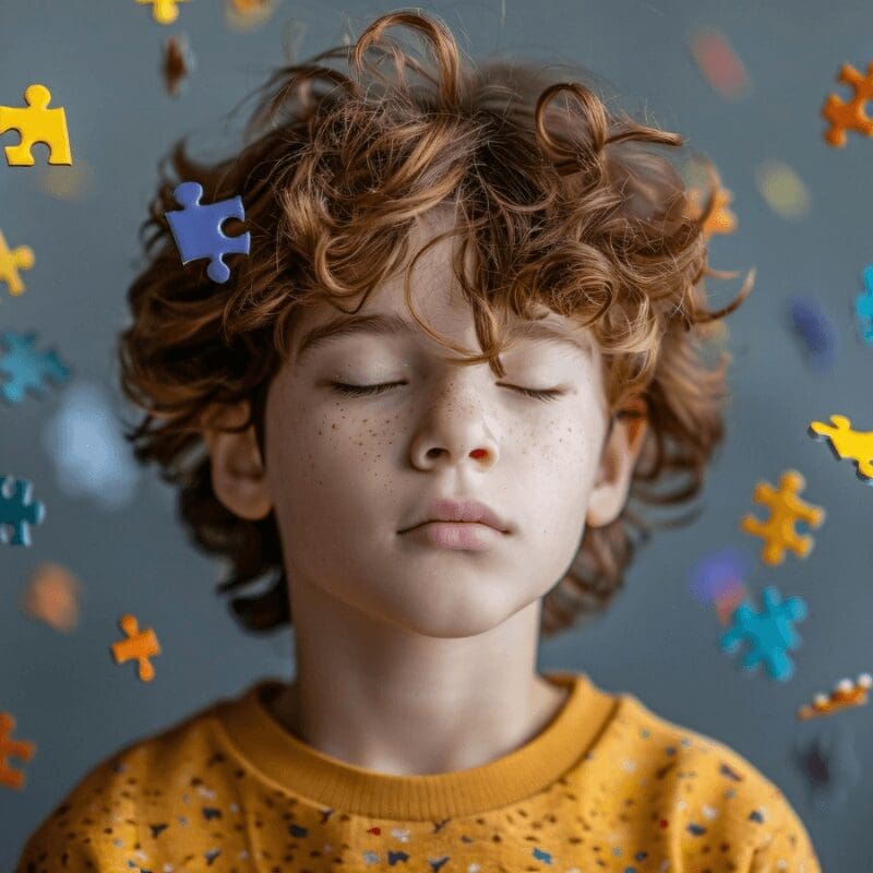 portrait autistic kid fantasy world